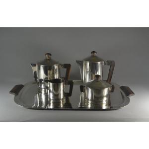 Rare Art Deco Silver Plated Ercuis Tea And Coffee Set.