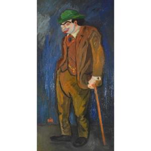 BIB Georges Breitel (1888-1966) Huile Sur Carton