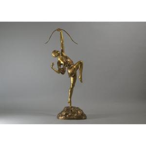 Sculpture En Bronze De Diane, 66 Cm De Haut. Pierre Le Faguays Pour La Fonderie Susse.