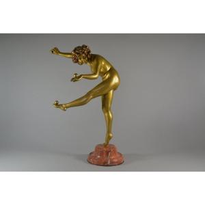 Claire Colinet, Grande Jongleuse En Bronze De 53 Cm