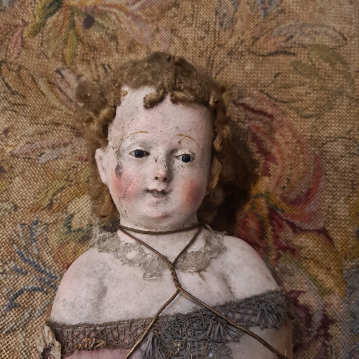 Ancien Enfant Jésus En Papier Mãché Du XVIIIème Siècle-photo-2