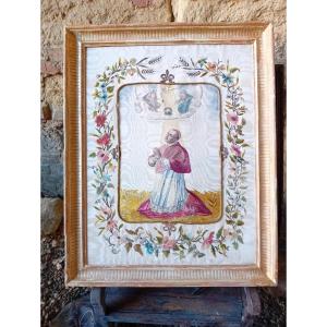 Antique Italian Religious Embroidery 