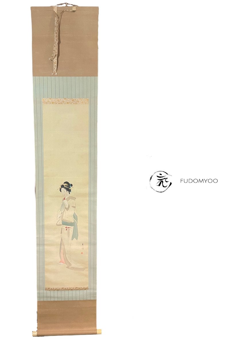 Kakemono Peinture Japon Femme Kimono-photo-3