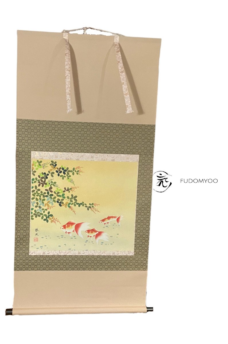 Kakemono Goldfish Painting Japan-photo-3