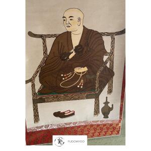 Lot De Kakemono Moderne Bouddhiste Shingon Moine 