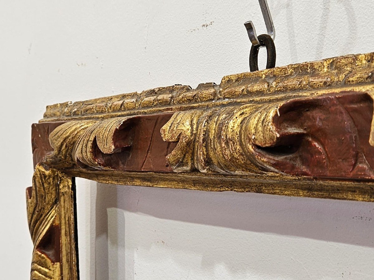 Gilded And Lacquered Frame - 18th Century - Light 51x81 Cm-photo-4