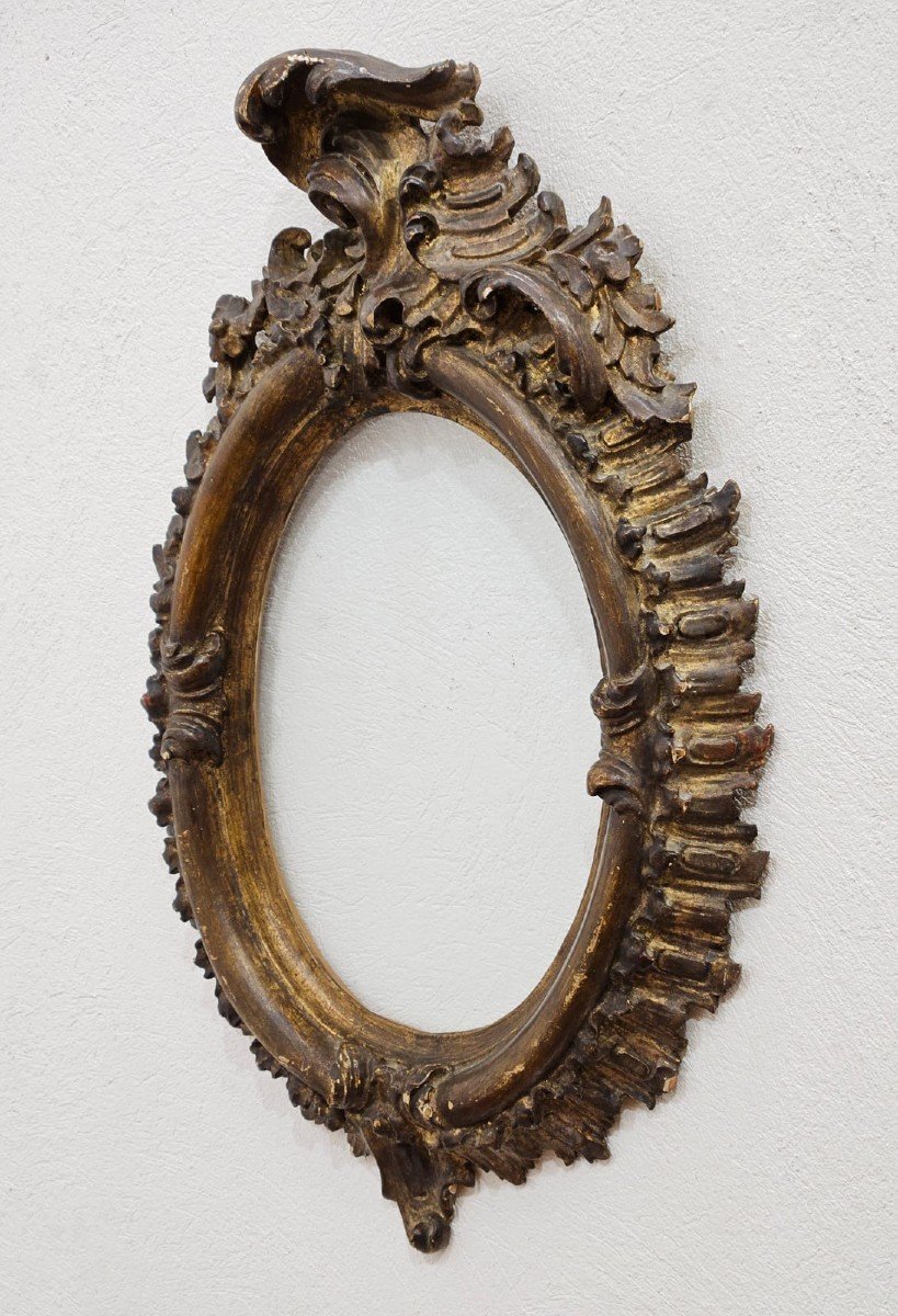 Oval Carved Wooden Frame - 19th Century-photo-6