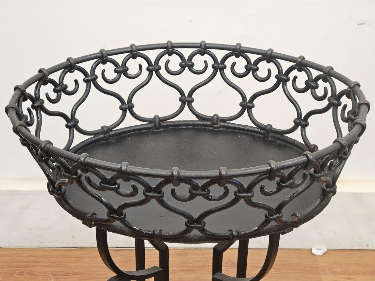 Wrought Iron Vase Holder - Early 20th Century-photo-4