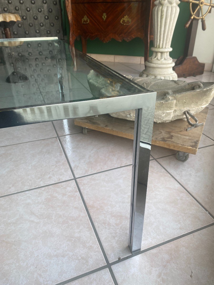 Metal Coffee Table With Glass Top By Ross Littell For Depadova - 1960s-photo-4