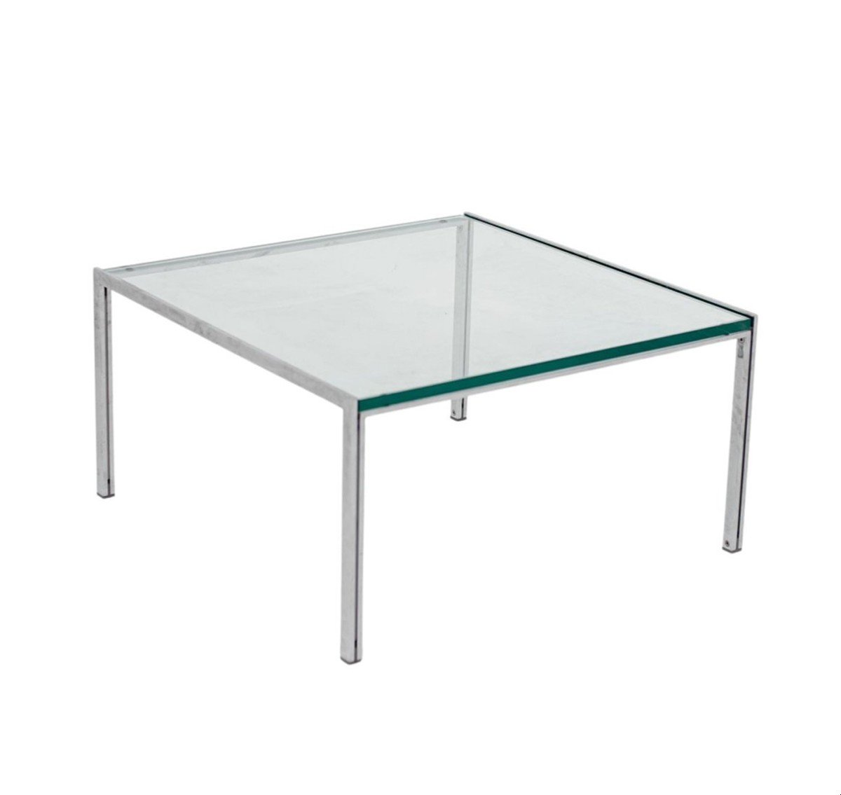 Metal Coffee Table With Glass Top By Ross Littell For Depadova - 1960s