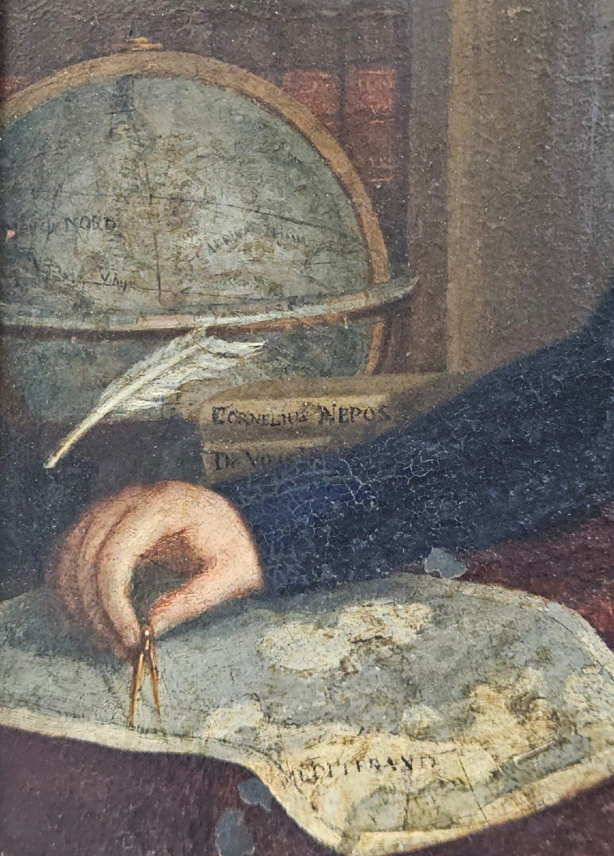 Peinture Sur Cuivre Représentant Un érudit - Début Du XIXe Siècle-photo-2