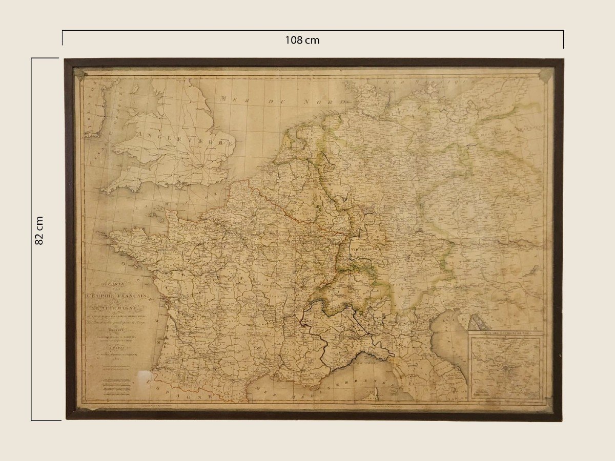 Large Map "l'empire Française Et De l'Allemagne" 1810