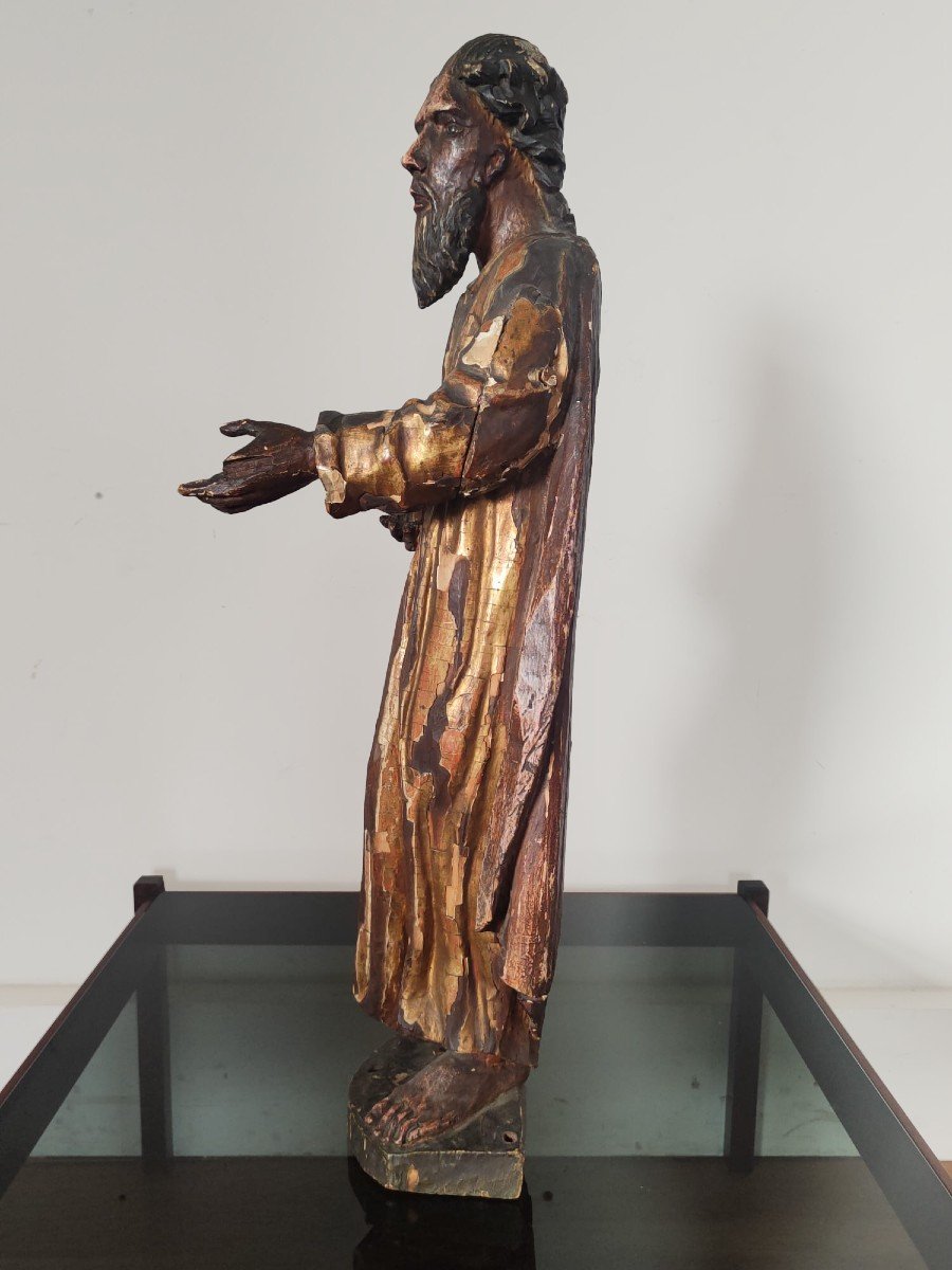 Statue Of St. Anthony In Carved And Lacquered Wood - 18th Century-photo-5