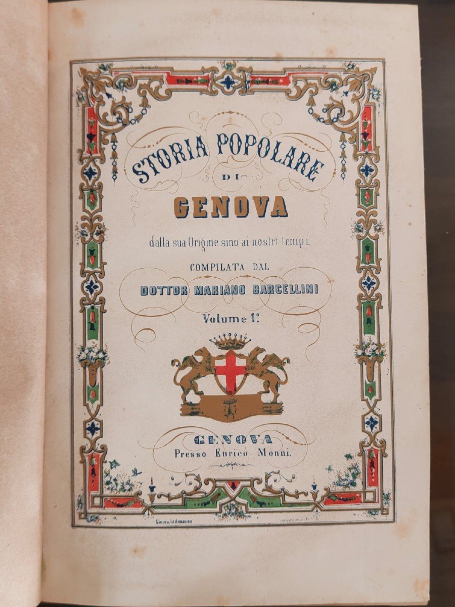 "storia Popolare Di Genova Dalla Sua Origine Ai Nostri Giorni " (1856) N°2 Volumes-photo-4