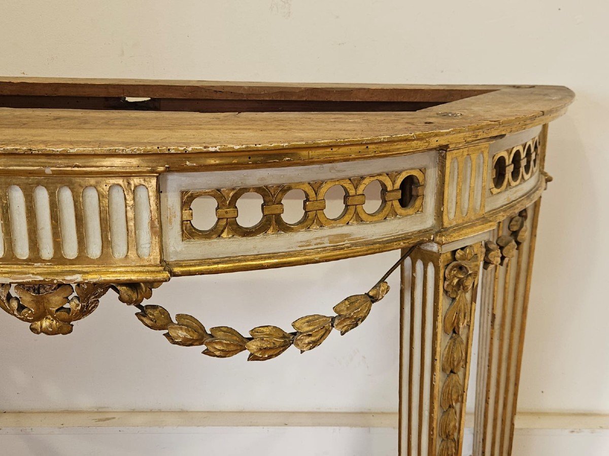 Beautiful Lacquered And Gilded Console - Late 18th Century.-photo-2