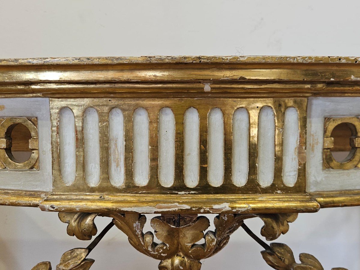 Beautiful Lacquered And Gilded Console - Late 18th Century.-photo-6