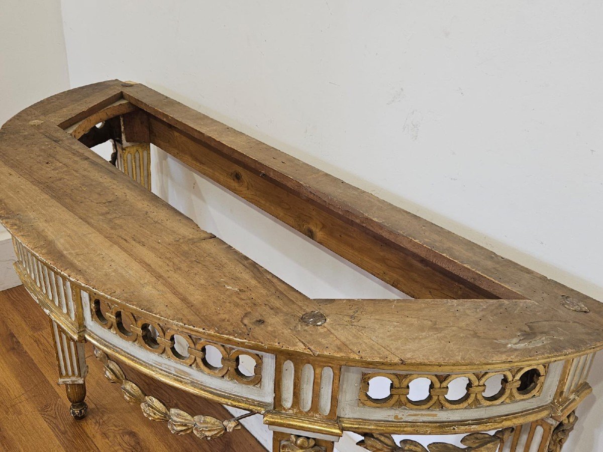 Beautiful Lacquered And Gilded Console - Late 18th Century.-photo-7