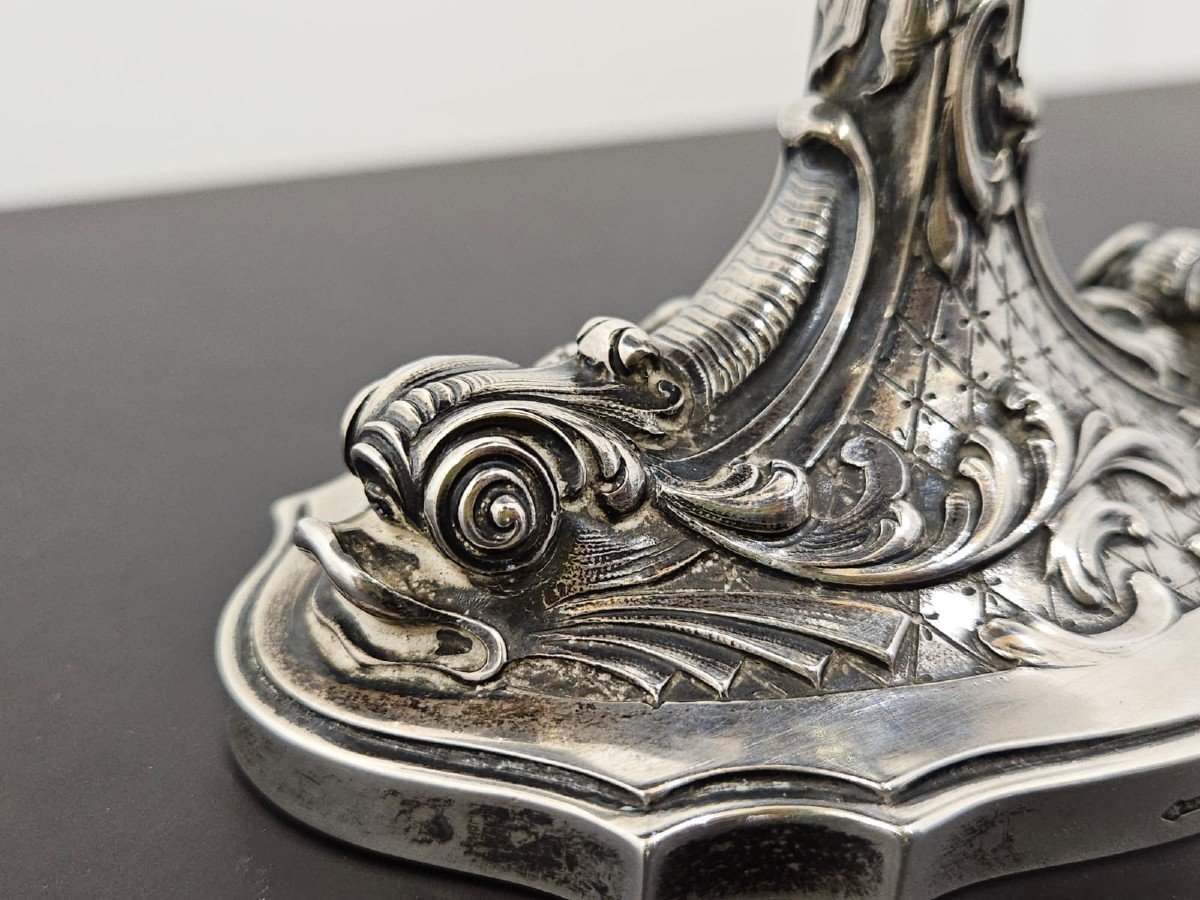 Nautilus In Embossed Silver - Early 1900s-photo-5