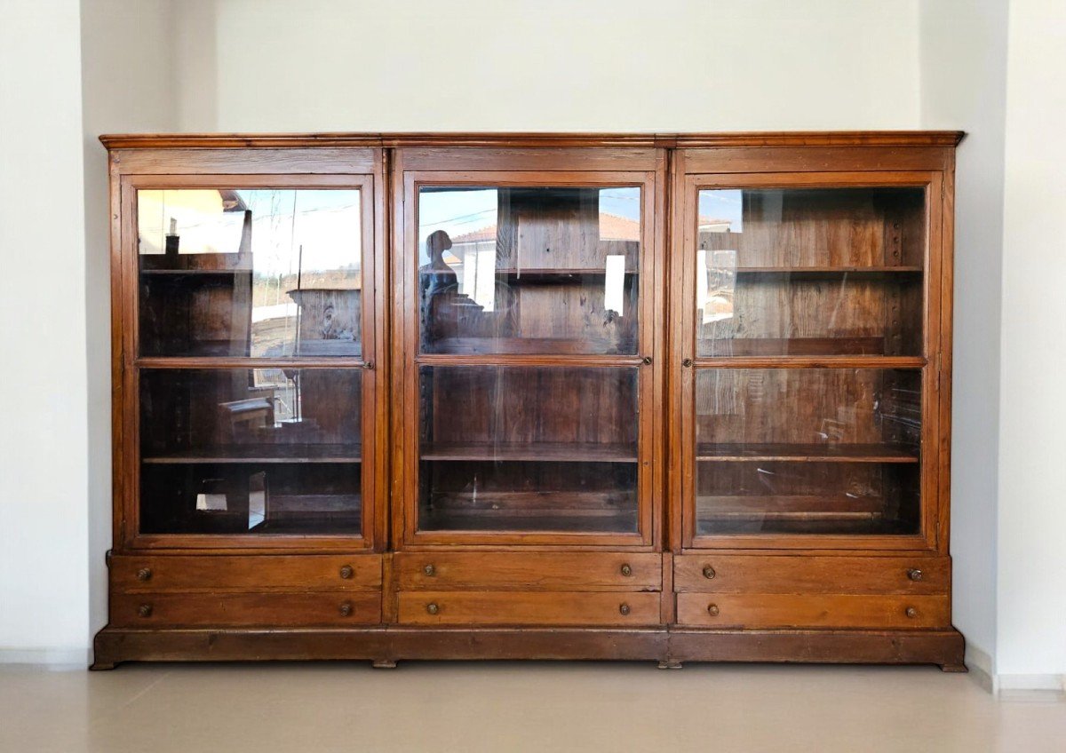 3-door Archive Bookcase - 19th Century