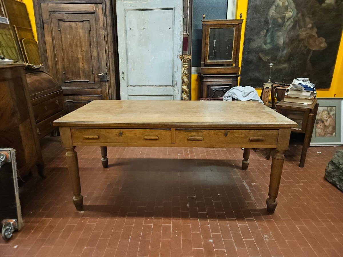 Table En Chêne Avec 2 Tiroirs - Début Des Années 1900-photo-4