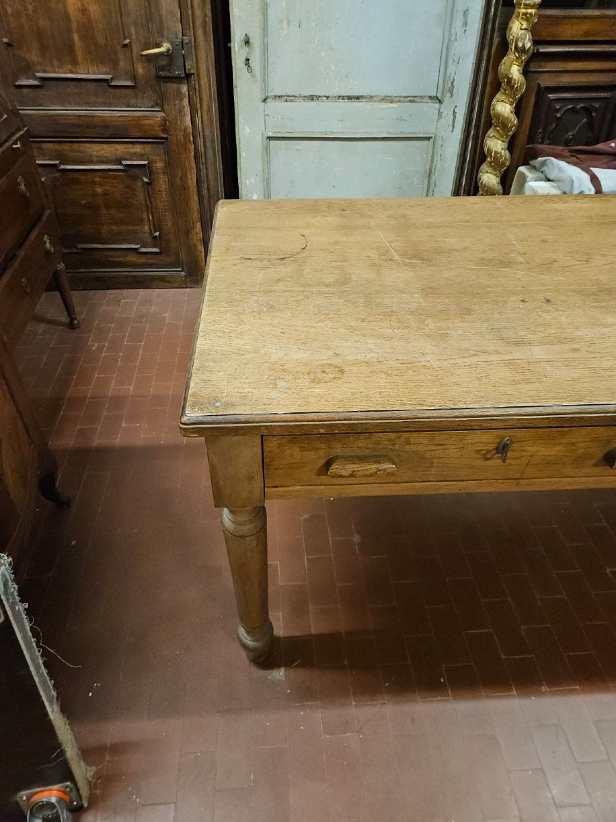 Table En Chêne Avec 2 Tiroirs - Début Des Années 1900-photo-7