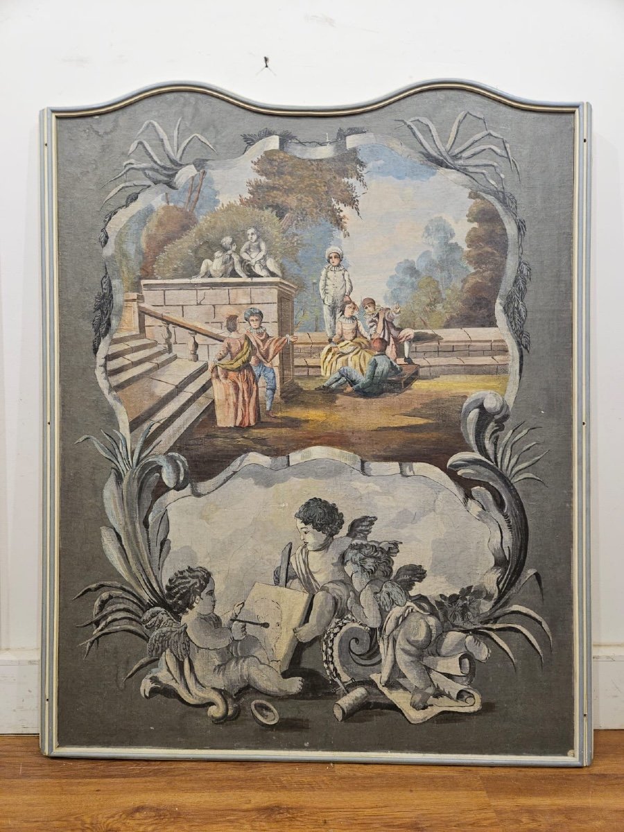 Boiserie Panels Painted On Canvas - 19th Century-photo-6