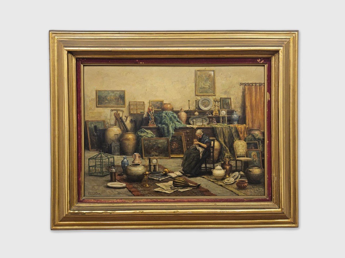 Oil Painting On Panel Signed Giuseppe Gheduzzi (1889-1957)