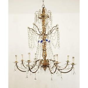 Biella Collection 4 Light Small Brass & Crystal Chandelier