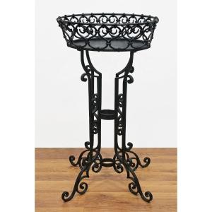 Wrought Iron Vase Holder - Early 20th Century