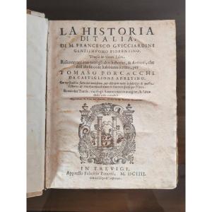 Livre Ancien "la Historia d'Italia De M.francesco Guicciardini" 1604