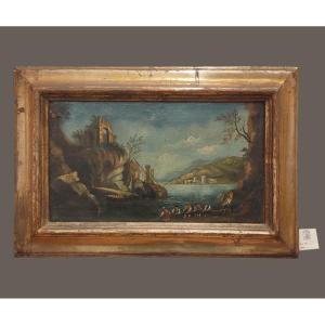 Oil Painting On Canvas With Frame - 18th Century