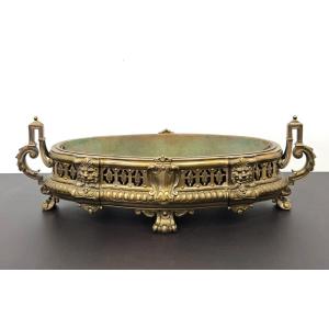 Oval Jardinier In Gilded Bronze - 19th Century