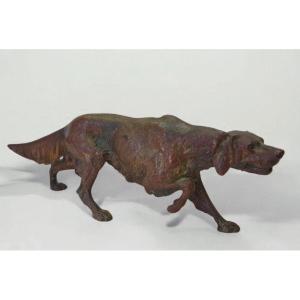 Bronze Depicting A Setter Dog, Franz Bergman - Austria 19th Century