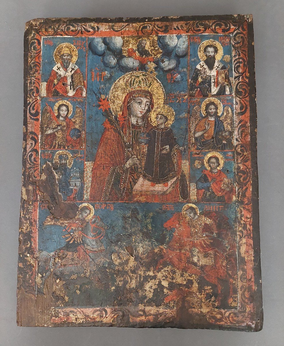 Icon Mary With A Child. Russia.