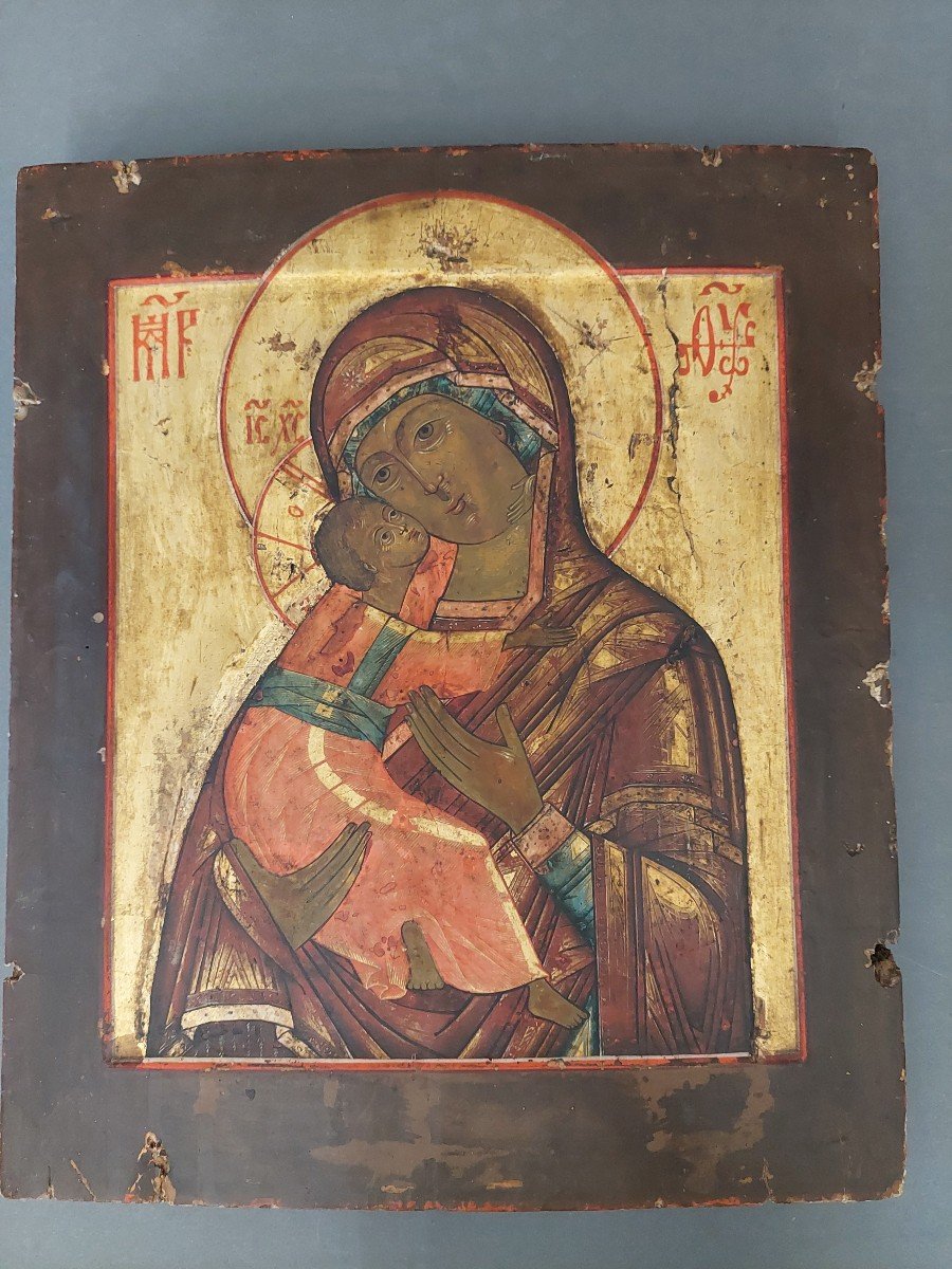 The Icon Is Painted On Gold.19 Centuries.russia.