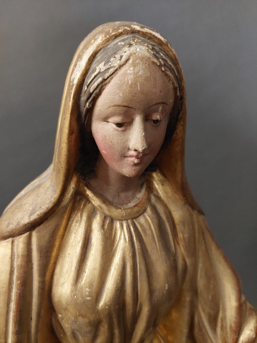 Religious Sculpture. Maria. 19 Centuries.-photo-2