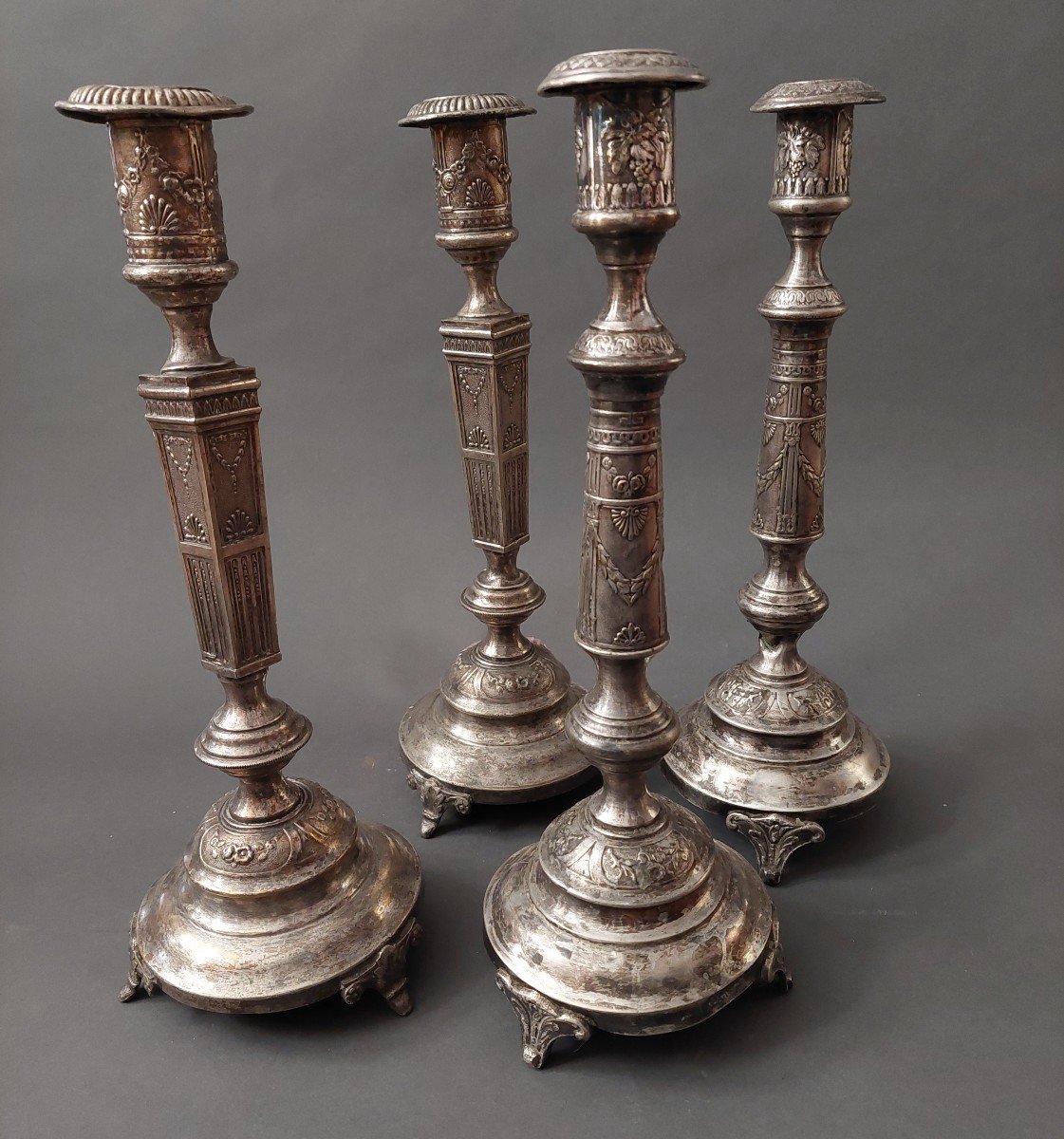 Silver Candlesticks. 19 Centuries.