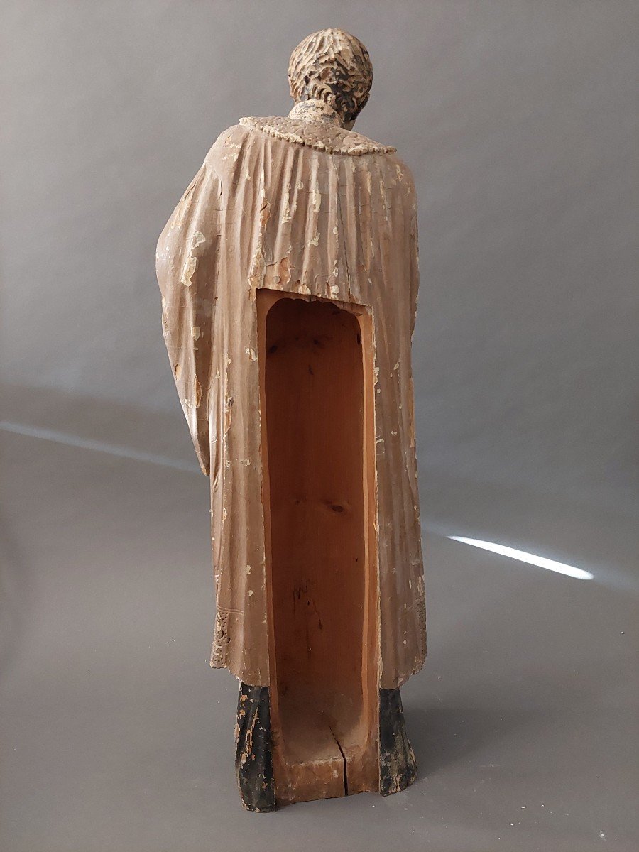 Wooden Sculpture. Religious In The 19th Century.-photo-2
