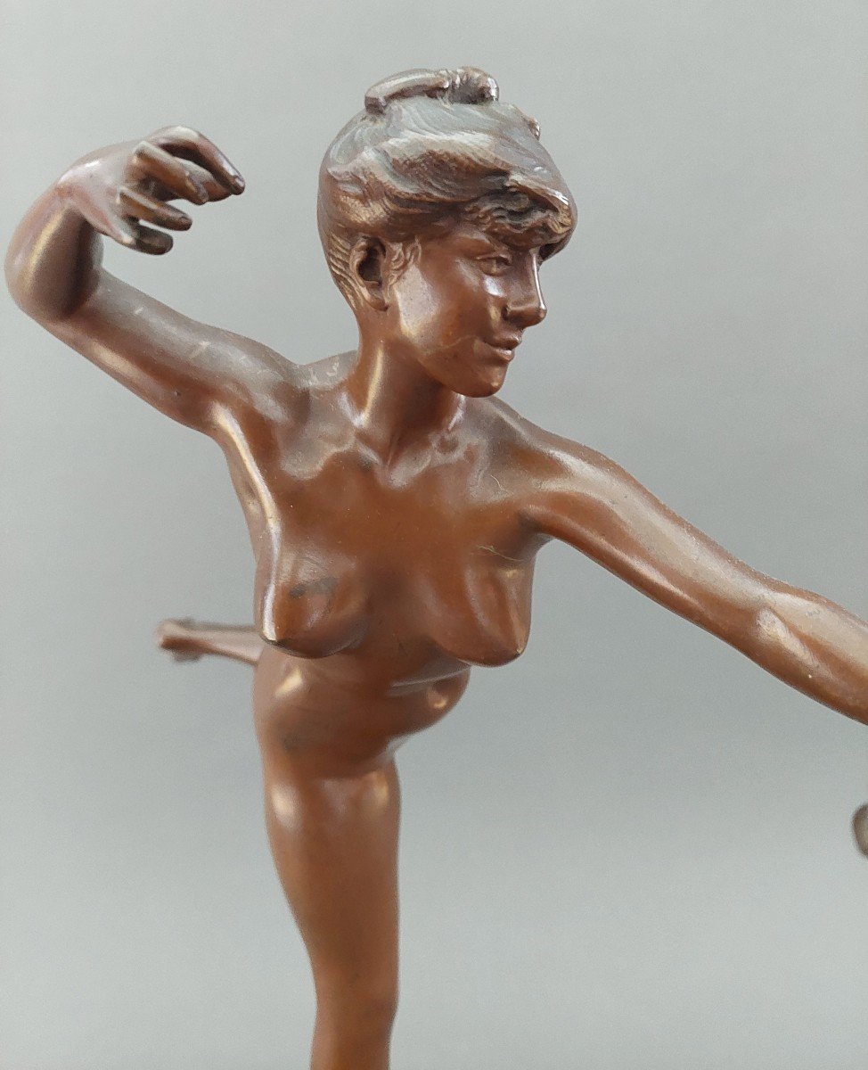 Diana Hunter. Bronze J Falguiere. 1831-1900.-photo-2