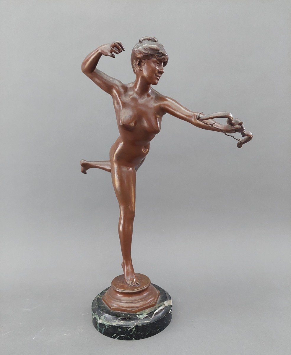 Diana Hunter. Bronze J Falguiere. 1831-1900.