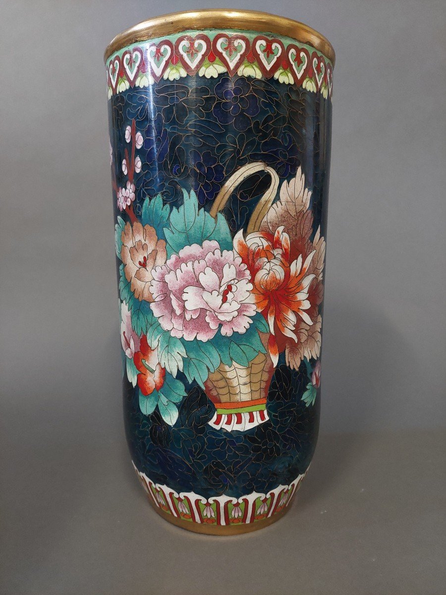 Cloisonne Vase. 20 Siècles.-photo-1