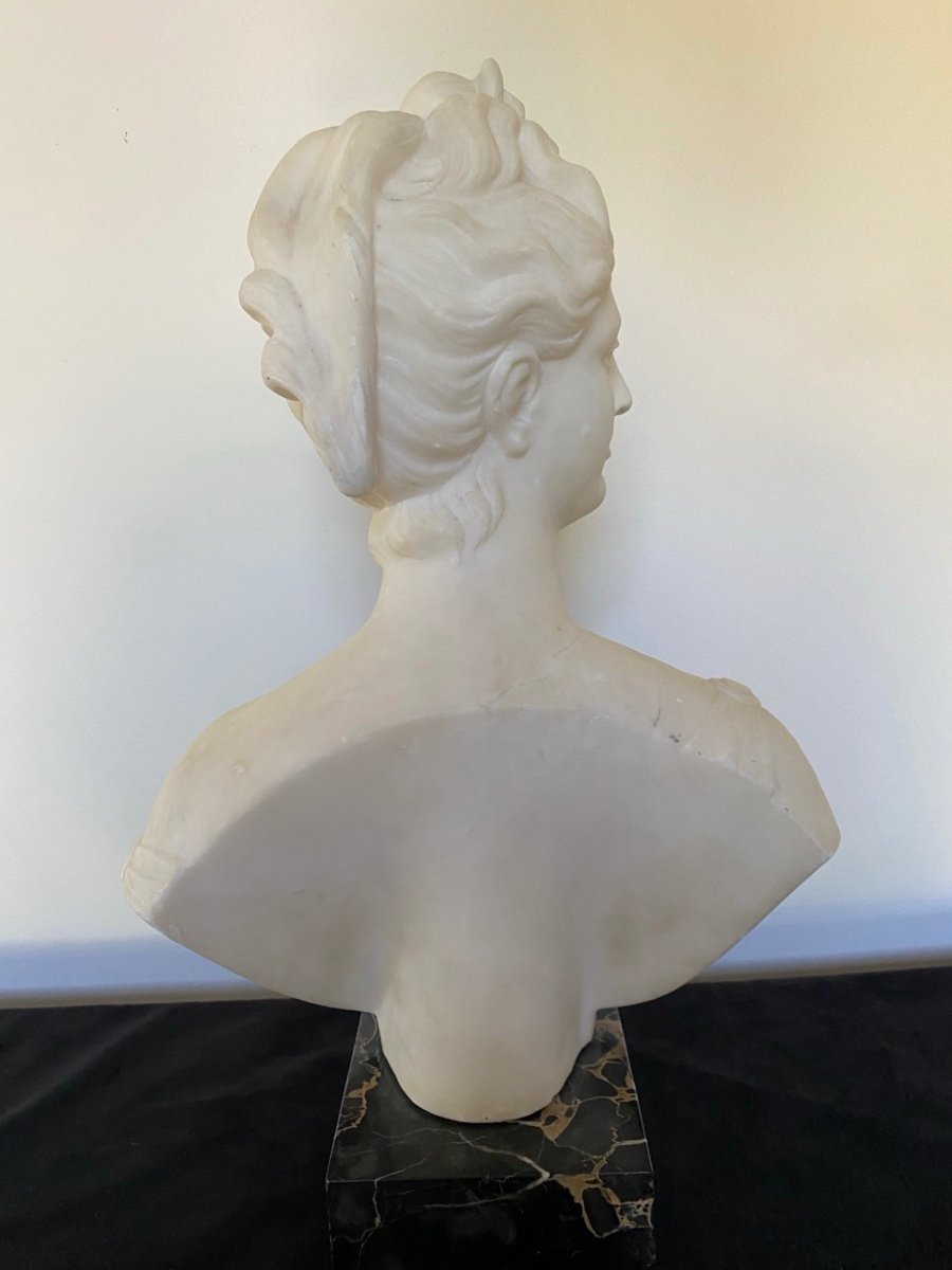 Marble Bust. Diana Goddess Of The Hunt. 19th Century.-photo-3