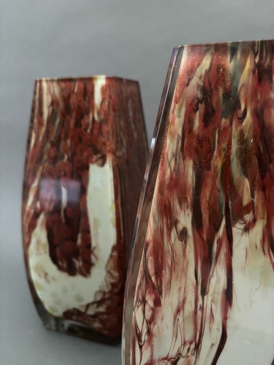 Deux Vases Appariés. Style Art Nouveau. Le Début Du 20ème Siècle.-photo-3