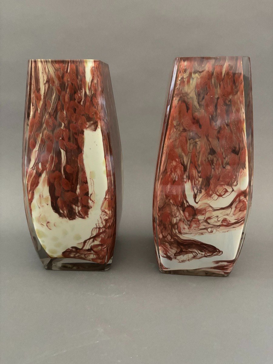 Deux Vases Appariés. Style Art Nouveau. Le Début Du 20ème Siècle.-photo-4