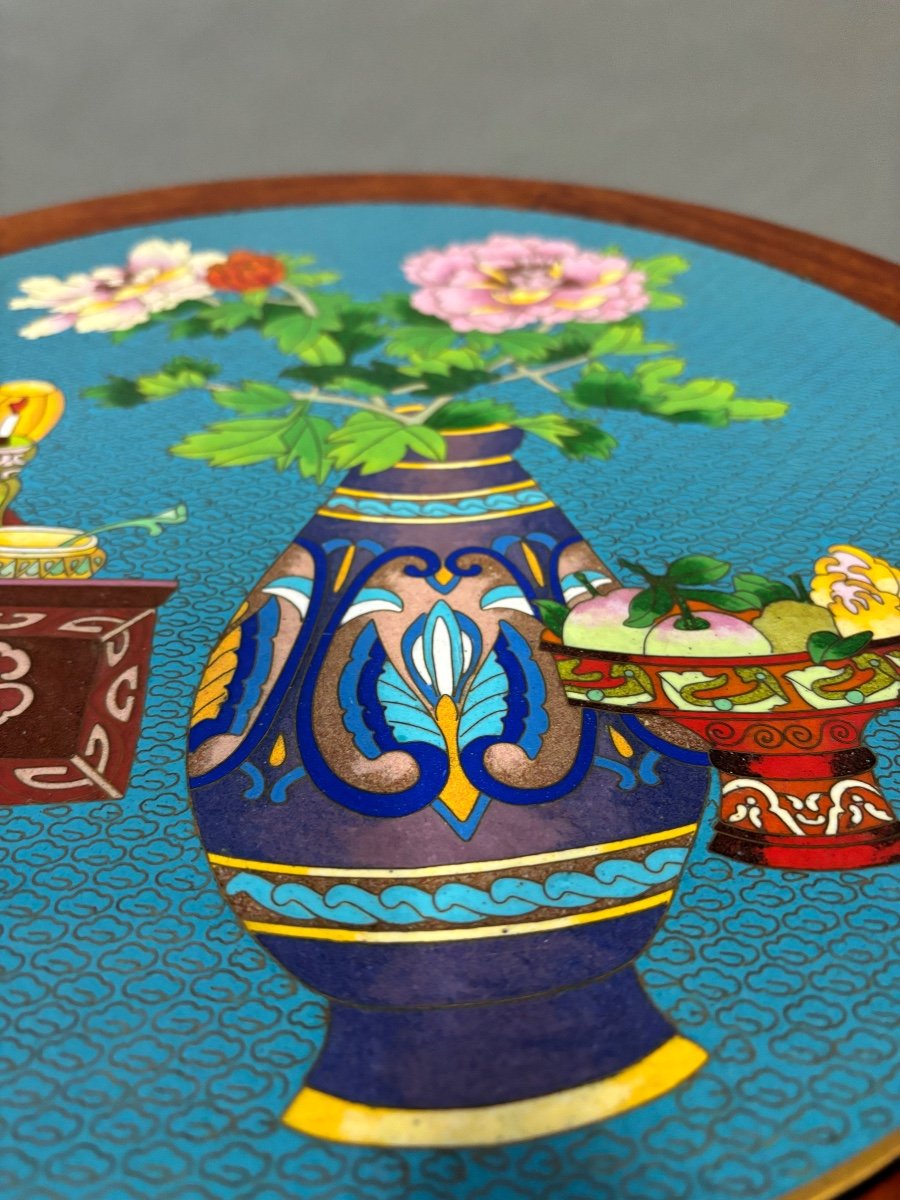 20th Century Cloisonne Table.-photo-1