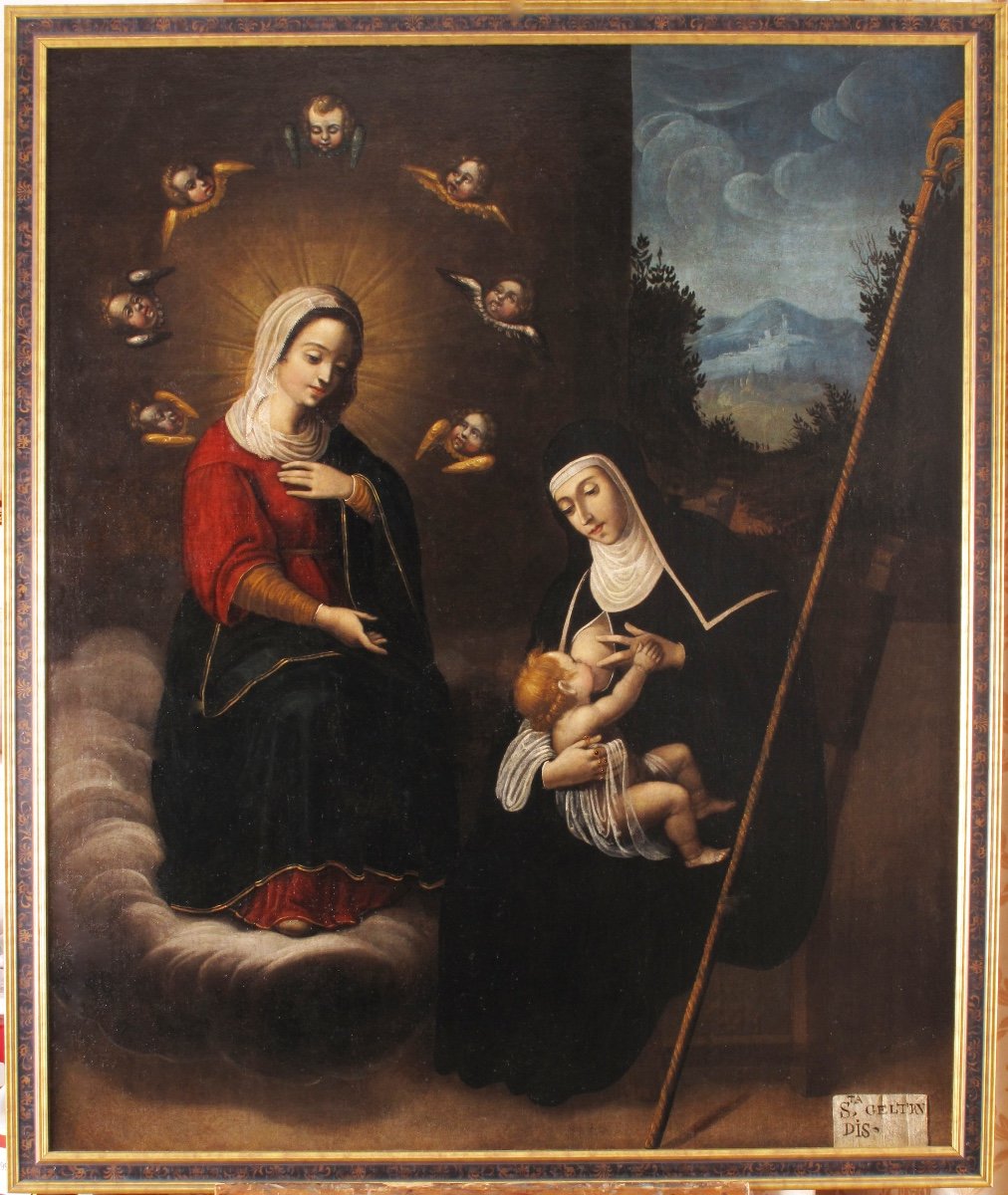 Tableau De Sainte Gertrude. 17ème Siècle.