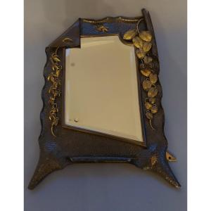 Miroir. Cadre  En Bronze, Verre Poli.