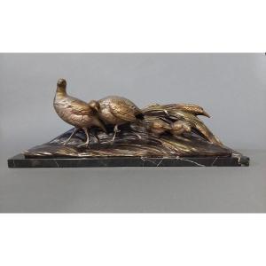 R. Pollin Sculpture. Bronze. Art Deco. 20th Century.