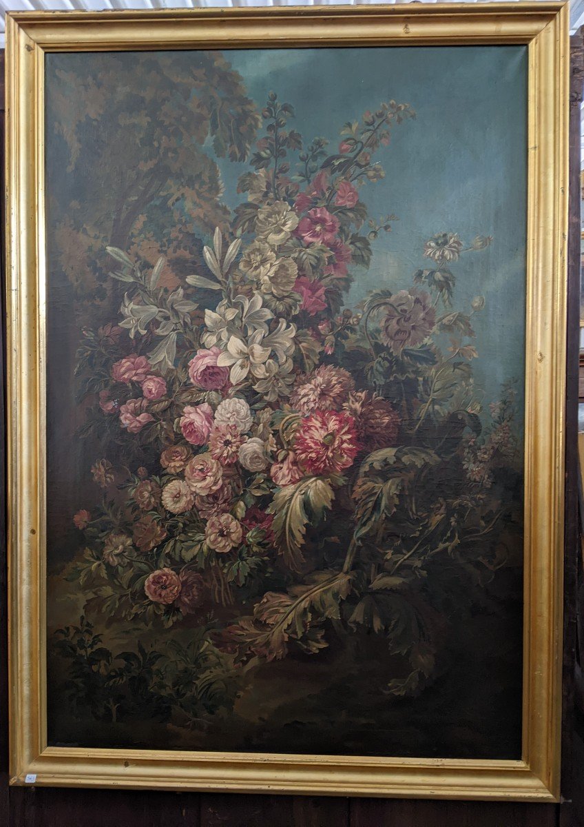 Peinture De Fleurs Milieu Du XIXe Siècle-photo-3