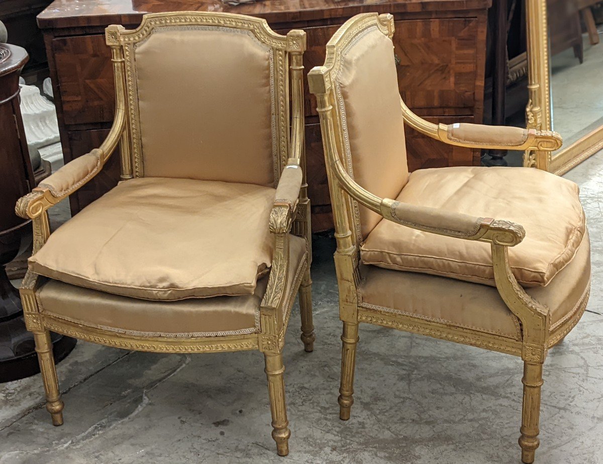 Paire Of Louis XVI Style Armchairs-photo-2